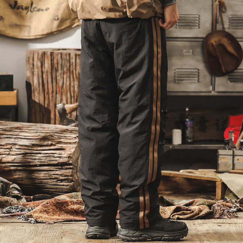 美式戶外登山滑雪羽絨褲男冬季加厚保暖衝鋒傘兵褲機能休閒工裝褲