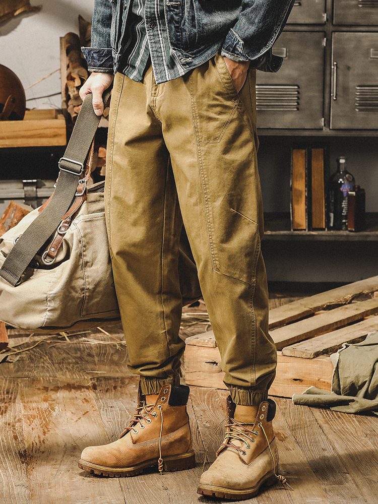 杰雷諾美式工裝褲子男直筒寬鬆潮牌2024年春秋新款水洗做舊休閒褲