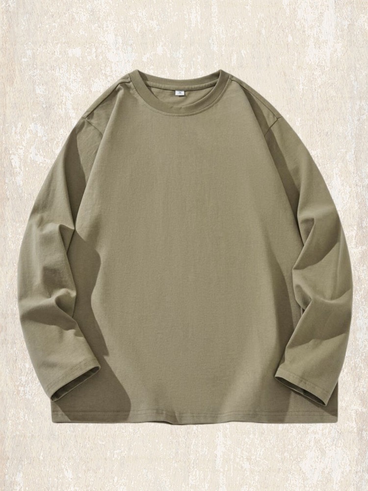 杰雷諾美式復古260g重磅長袖男T恤男秋季2024新款寬鬆上衣T打底衫