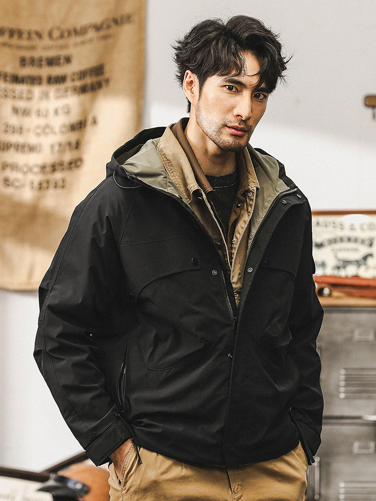 山系戶外防風防水衝鋒衣外套男秋季潮牌機能運動登山美式工裝夾克