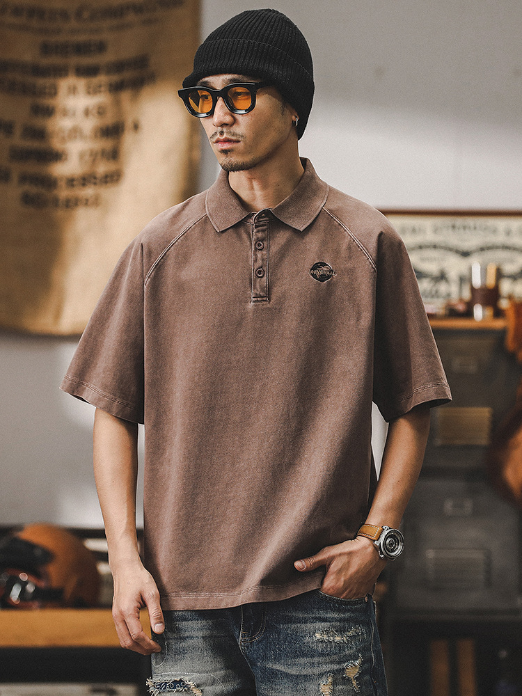 杰雷諾美式Polo衫男短袖夏季男士300g重磅T恤男寬鬆上衣半袖體恤