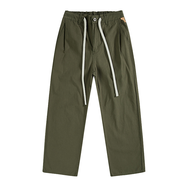 杰雷諾冰感提花夏季薄款休閒褲子男寬鬆潮牌百搭直筒褲男長褲