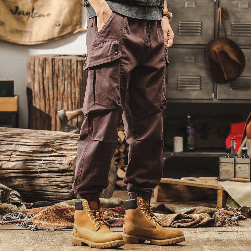 美式復古工裝褲子男春季2025新款潮牌城市戶外通勤寬鬆束腳休閒褲