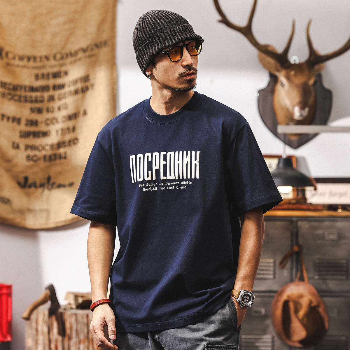 美式短袖T恤男夏季2025新款重磅潮牌字母印花寬鬆半袖上衣男