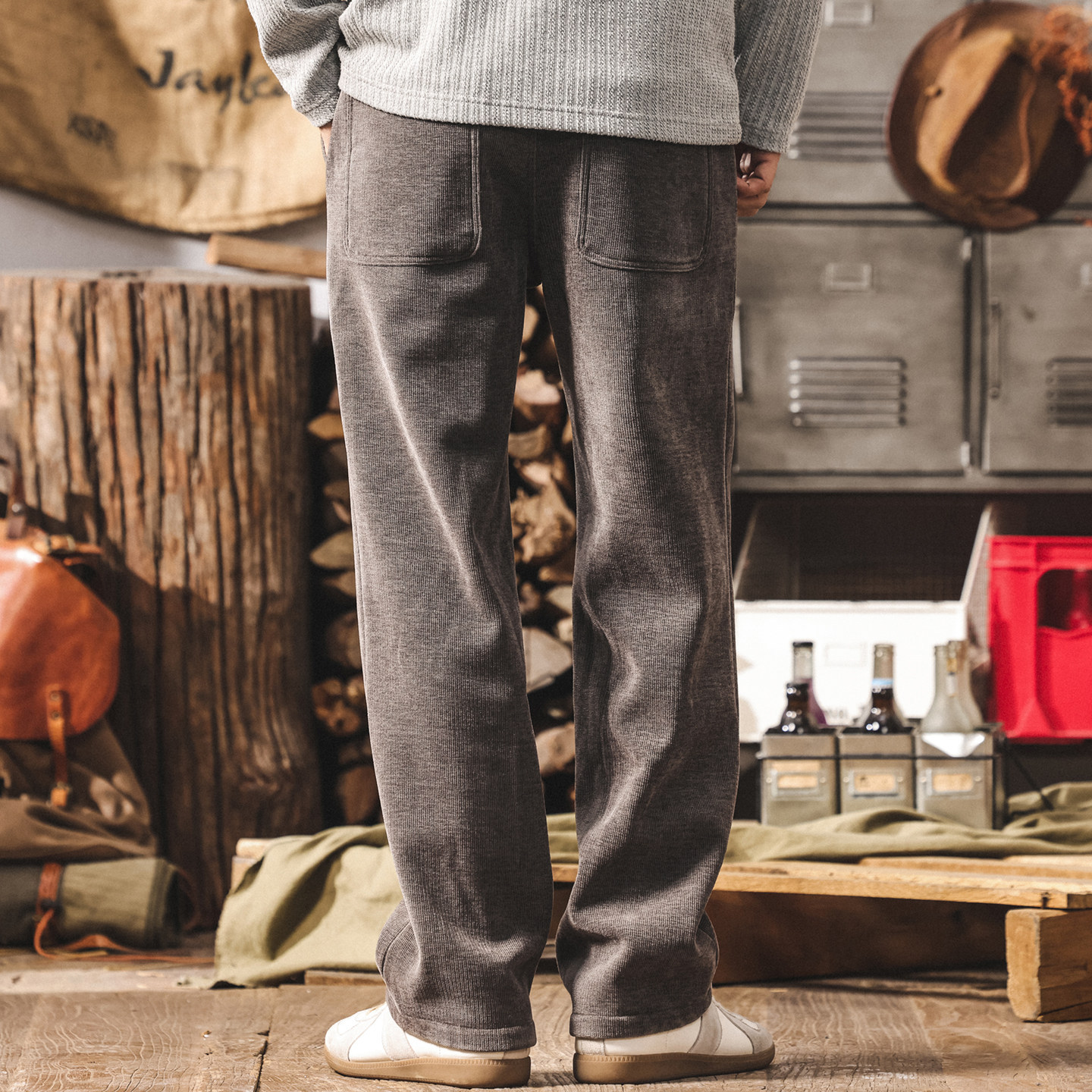 美式復古重磅燈芯絨褲子男士休閒褲2026新款冬季加厚寬鬆直筒長褲