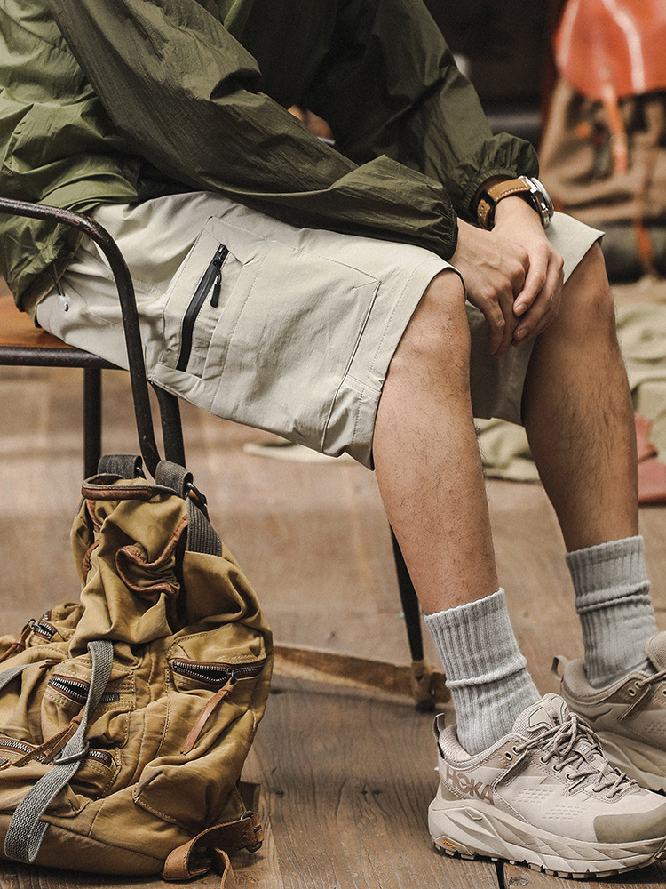 杰雷諾夏季山系戶外工裝短褲男款美式潮牌多口袋休閒運動五分中褲