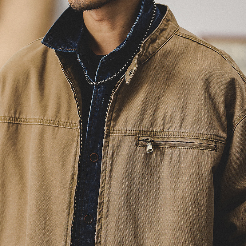 美式经典复古硬汉立领工装休闲夹克外套男春秋成熟痞帅春季外套男