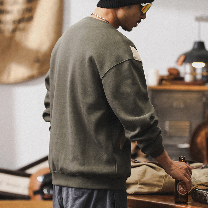 傑雷諾重磅380g衛衣男秋季寬松紋理撞色美式潮牌休閑春秋款外套男