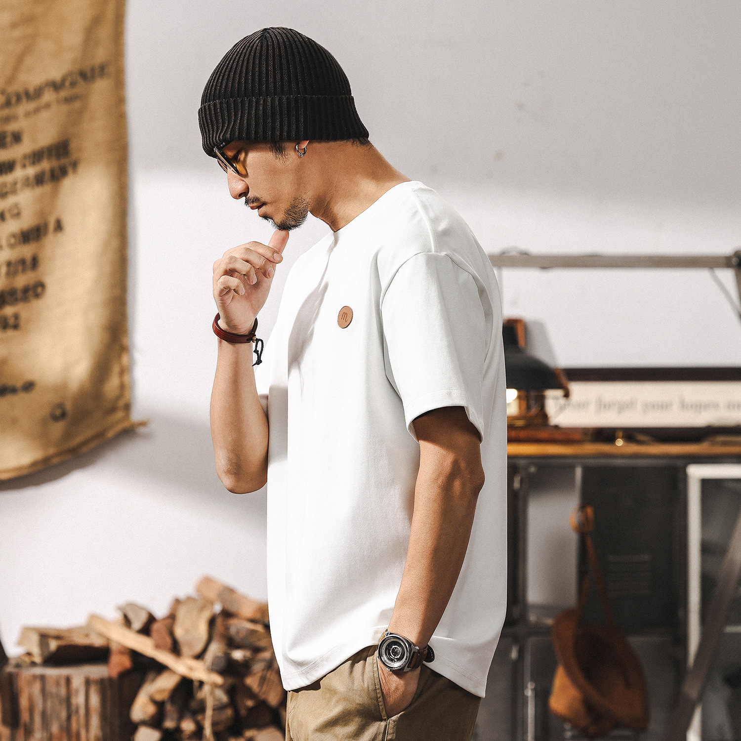 7A級抗菌科技防蟎涼感T恤男夏季短袖2025新款潮牌簡約寬鬆上衣男T