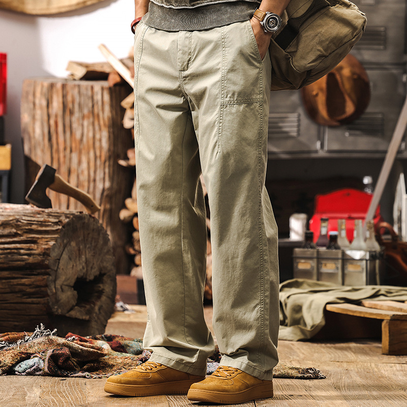 美式復古薄款工裝褲子男春季2025新款潮牌休閒褲男士寬鬆直筒長褲