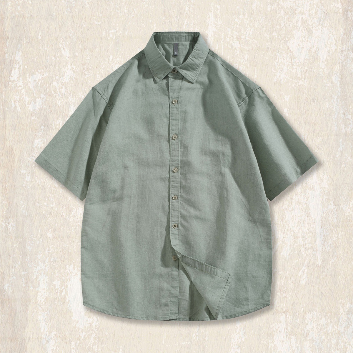 高級感中式國風亞麻短袖襯衫男夏季新款2025寬鬆休閒半袖薄款襯衣