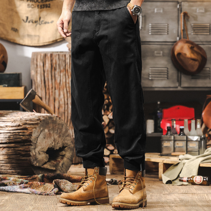 美拉德復古工裝褲子男春季2025新款直筒闊腿褲潮牌寬鬆休閒長褲男