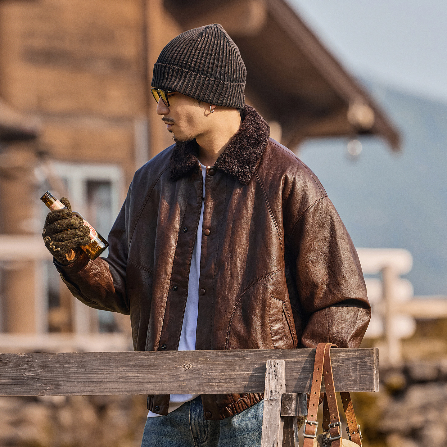 美式加厚羊羔絨棉服男冬季潮流機車皮衣男士棉襖保暖棉衣加絨外套