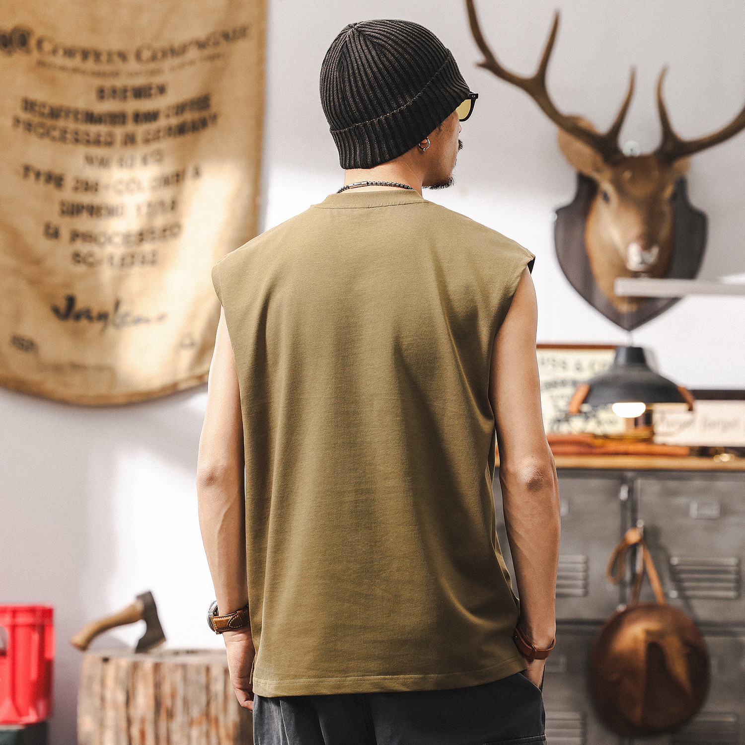 【7A抗菌涼感】T恤男夏季潮牌寬鬆無袖上衣運動健身男士背心