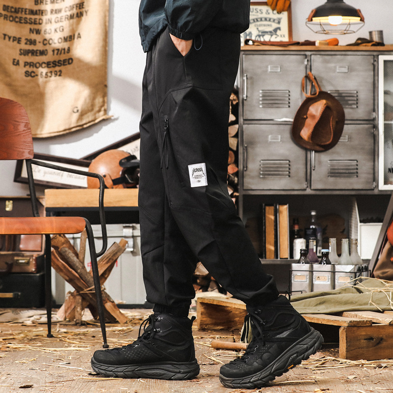 美式復古工裝褲子男秋季2024新款潮牌束腳戶外機能寬鬆直筒休閒褲