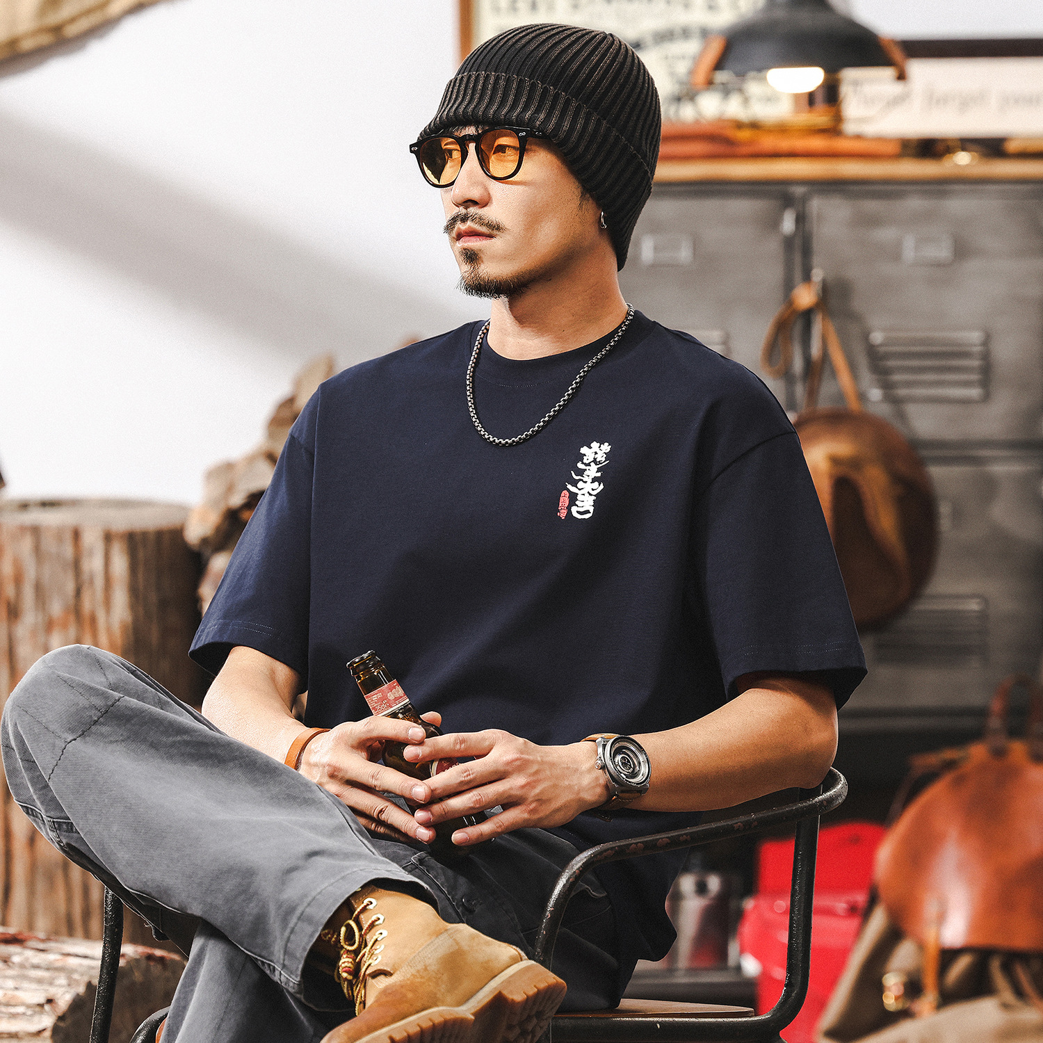 【7A級抗菌除蟎】涼感T恤夏季短袖男款潮牌印花寬鬆半袖上衣