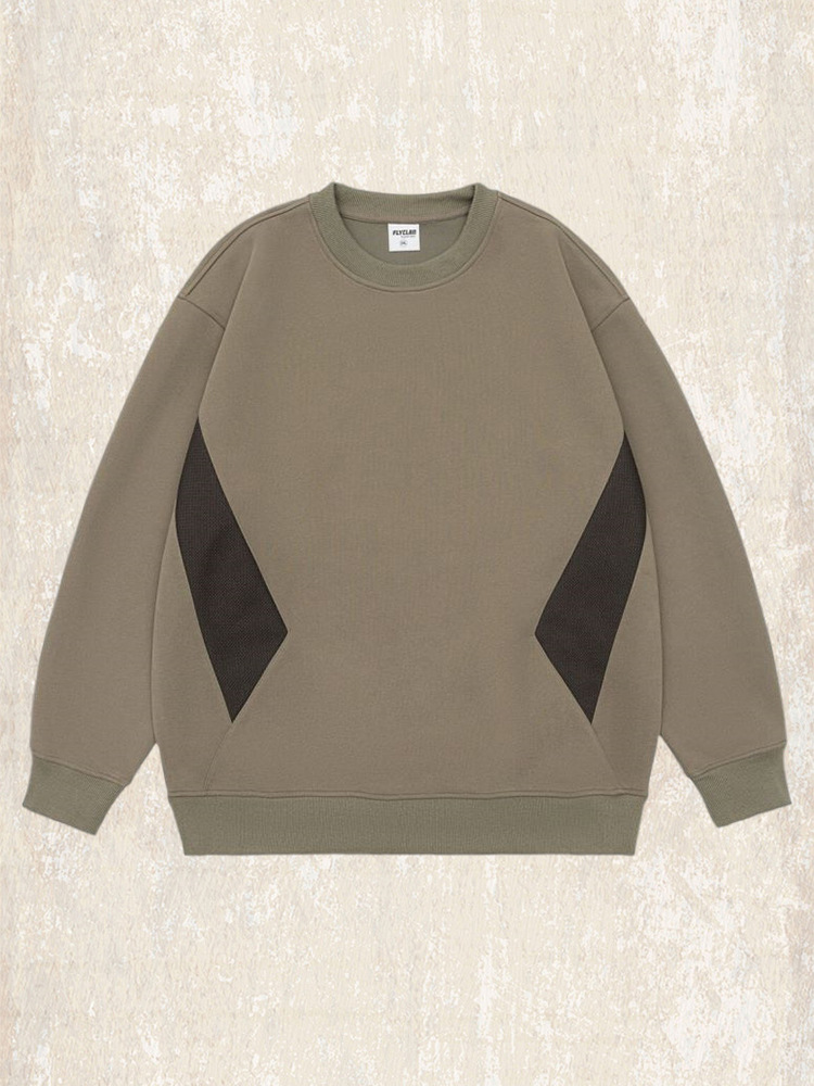 杰雷諾美式重磅復古衛衣男秋季潮牌拼接寬鬆長袖上衣簡約休閒男裝