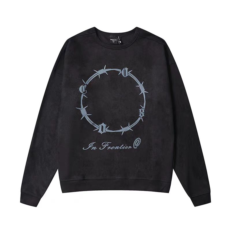 美式380g重磅衛衣男春秋款2023年新款潮流寬鬆麂皮絨復古衣服男