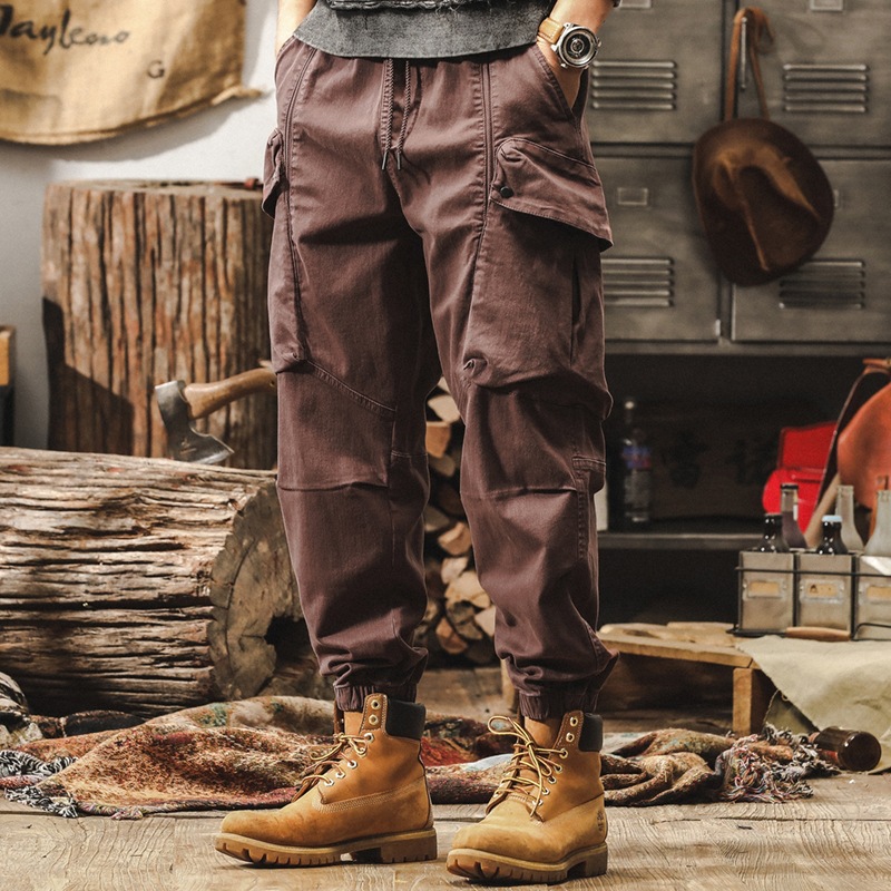 美式復古工裝褲子男春季2025新款潮牌城市戶外通勤寬鬆束腳休閒褲