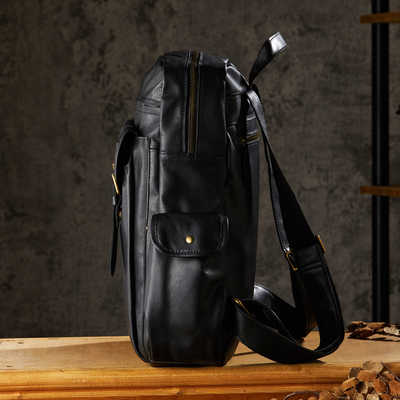 手工真皮男士雙肩包旅行電腦包商務休閒英倫2023新款潮牌牛皮男包