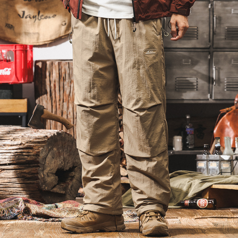 美式復古冬季防寒戶外登山羽絨褲男外穿加厚保暖工裝機能滑雪褲男