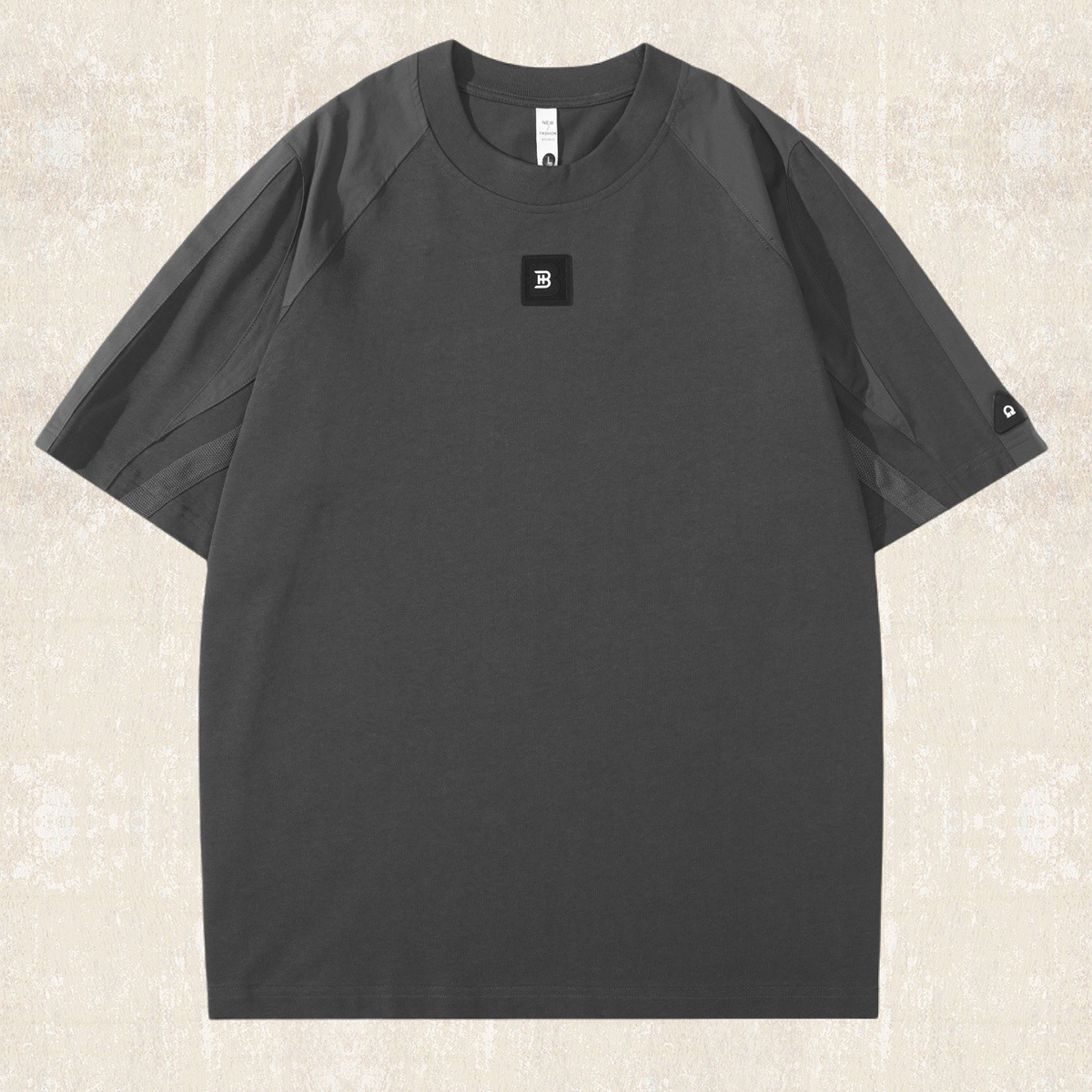 美式復古重磅T恤男短袖夏季新款拼接高級感寬鬆男生半袖上衣T