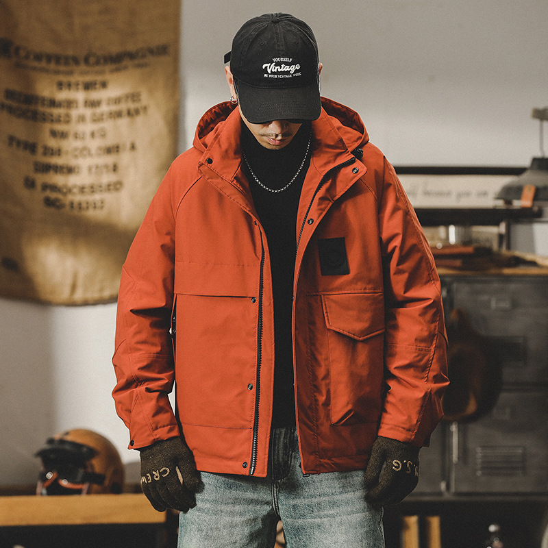 美式工裝夾克男秋冬款戶外衝鋒衣男2023新款冬季加絨加厚男士外套