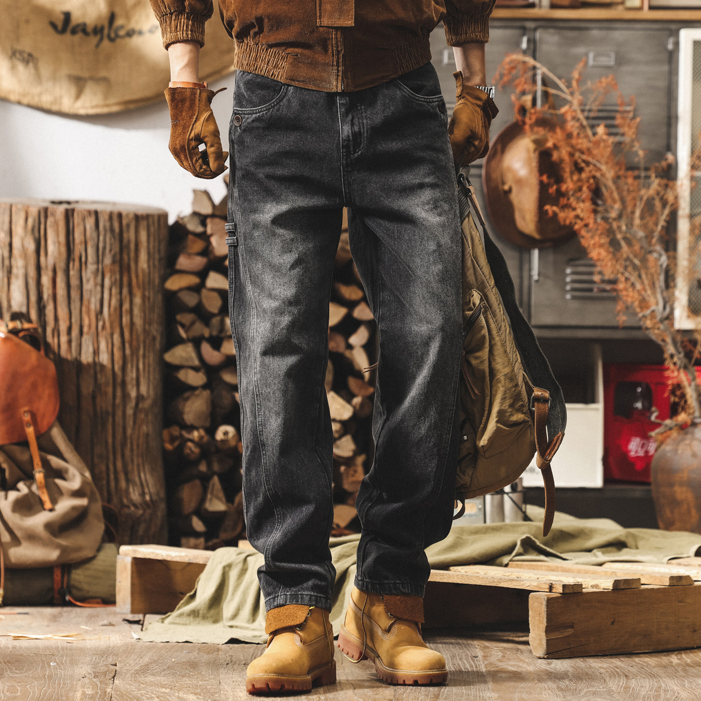 美式復古水洗牛仔褲男款直筒寬鬆長褲2026春季潮牌休閒工作服褲子
