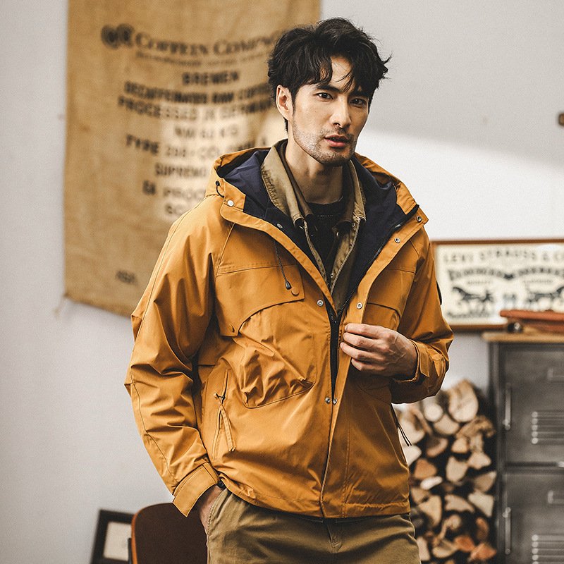 山系戶外防風防水衝鋒衣外套男秋季潮牌機能運動登山美式工裝夾克