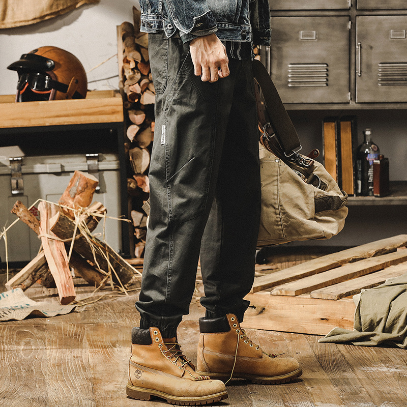 杰雷諾美式工裝褲子男直筒寬鬆潮牌2024年春秋新款水洗做舊休閒褲