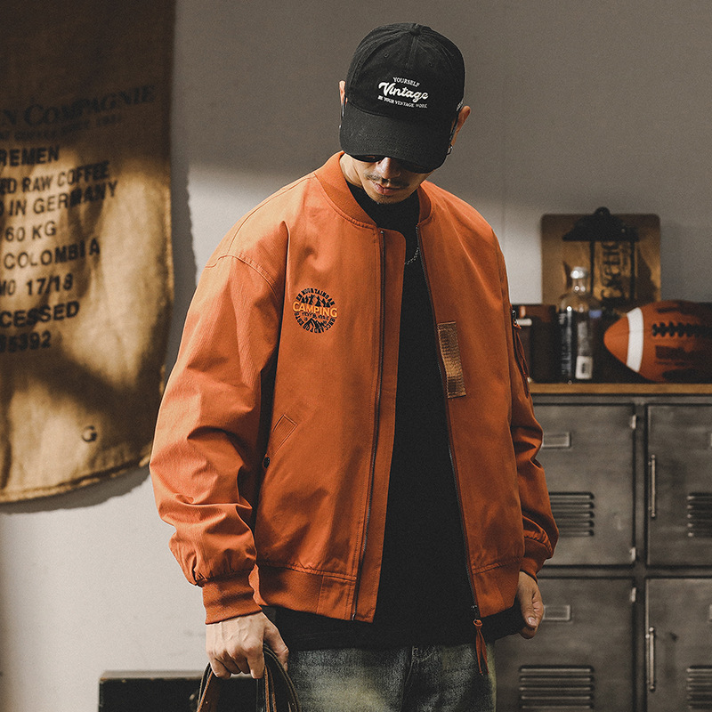 杰雷諾美式潮牌MA1飛行員工裝夾克男秋冬款山系印花棒球服外套男