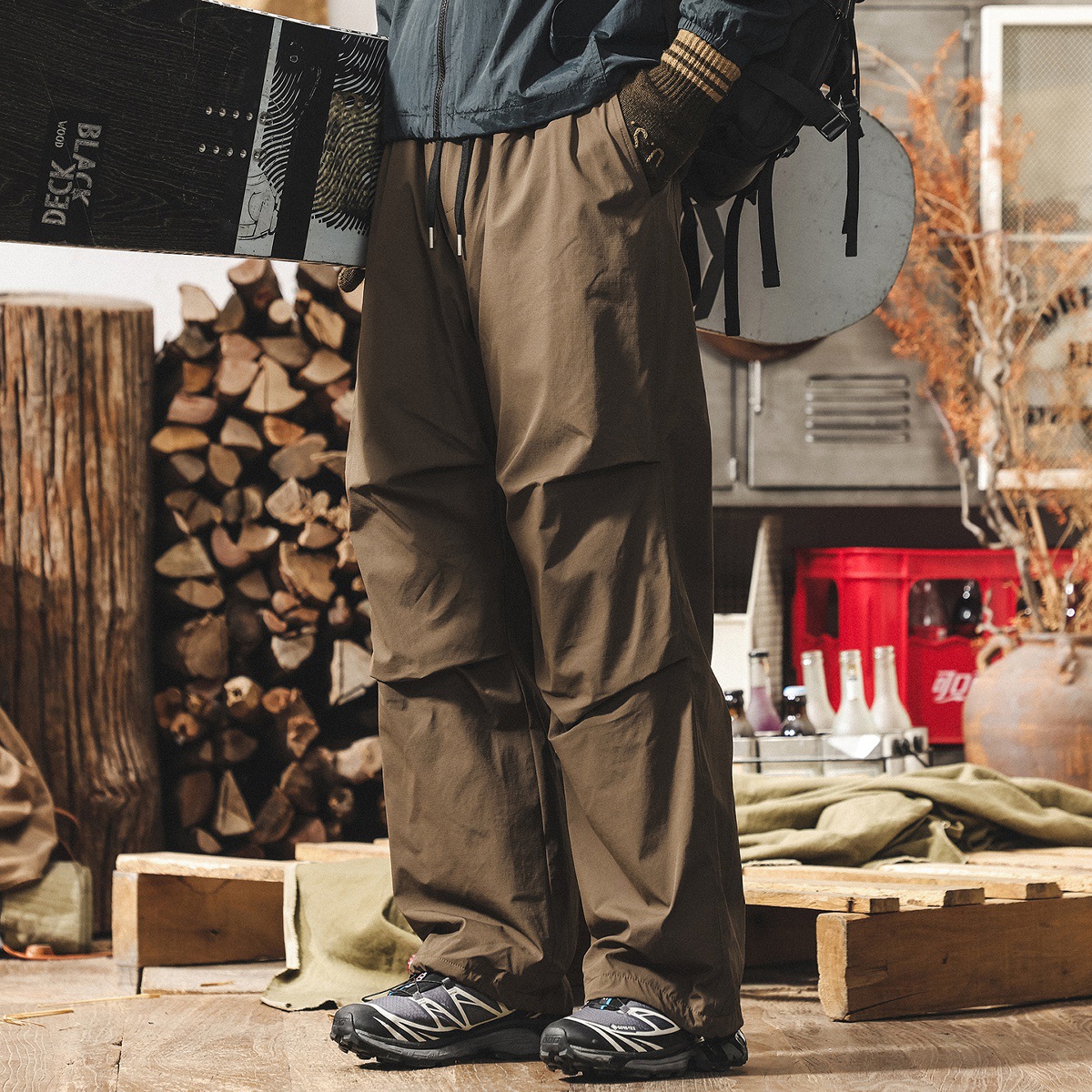 【極寒系列】冬季90%白鴨絨滑雪羽絨褲男加厚防風保暖機能傘兵褲