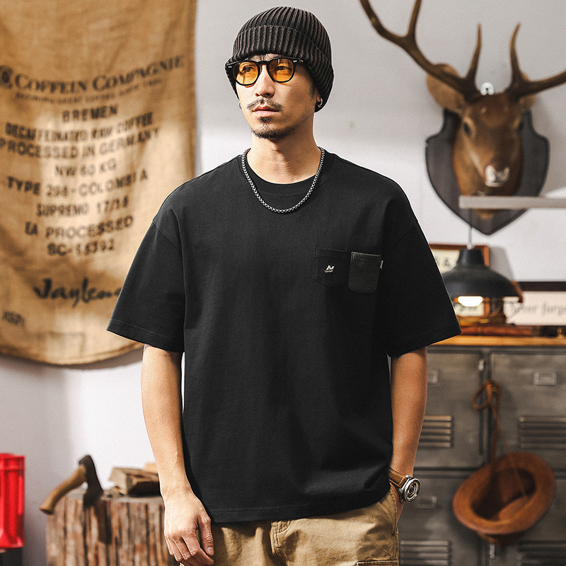 美式復古250g重磅T恤短袖男夏季2025新款潮牌衣服男寬鬆休閒上衣