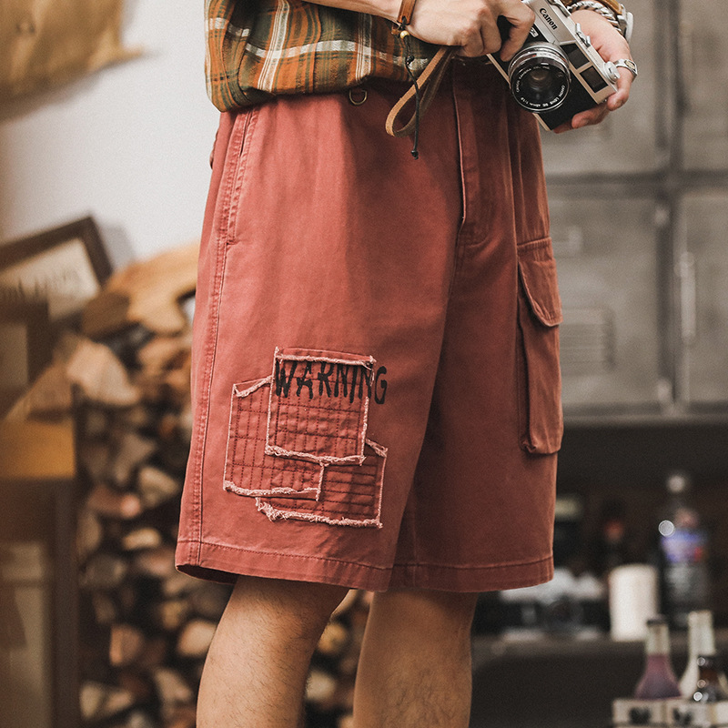 美式潮牌工裝短褲男2024新款寬鬆大碼五分褲夏季重磅男士休閒短褲