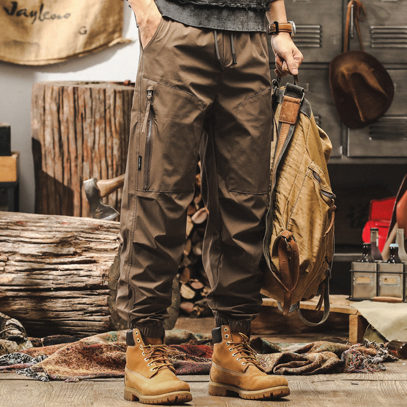 美式復古工裝褲子男秋季2024新款寬鬆戶外獵裝戰術機能男士休閒褲