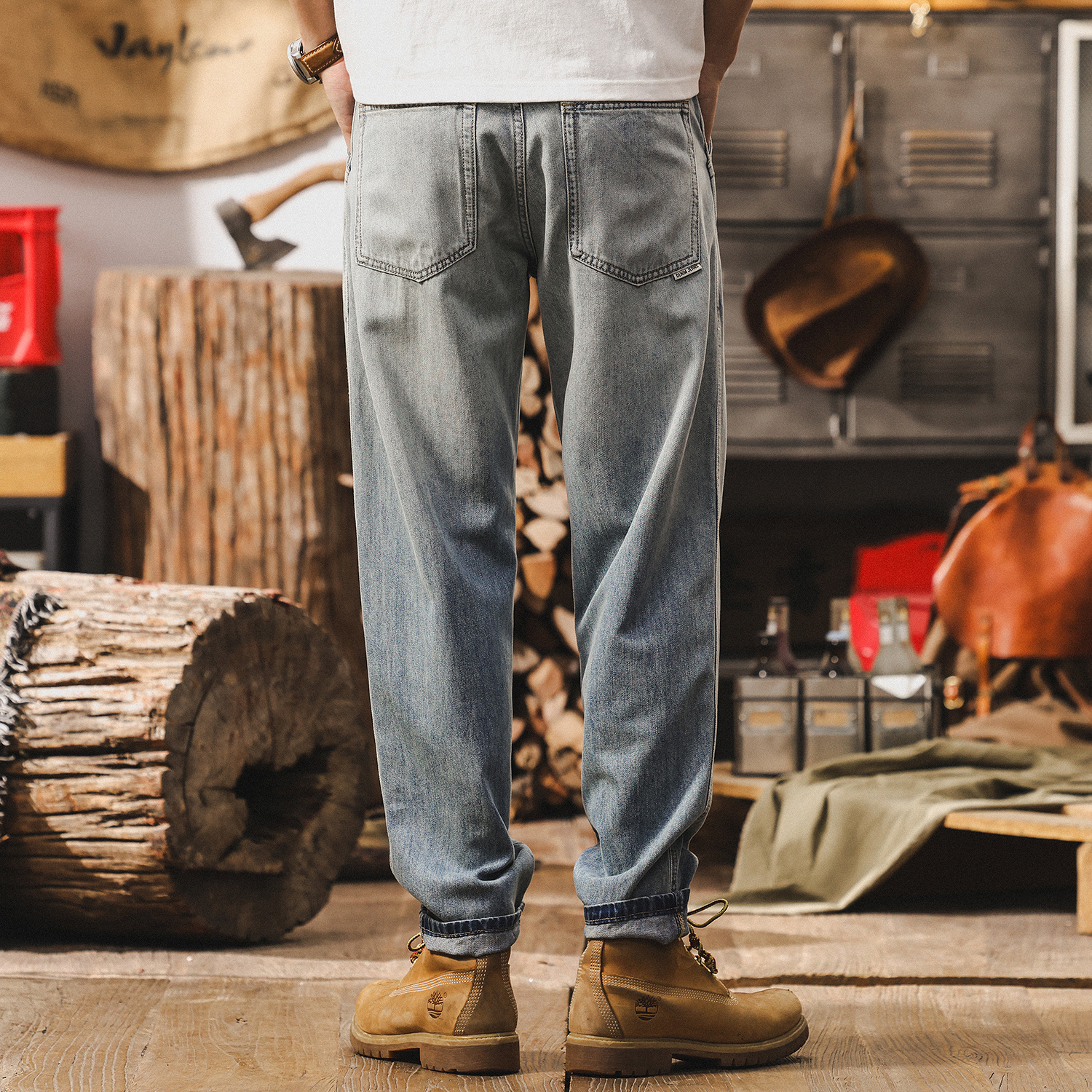 萊賽爾薄款牛仔褲男夏季寬鬆直筒2025新款美式休閒長褲潮牌褲子男