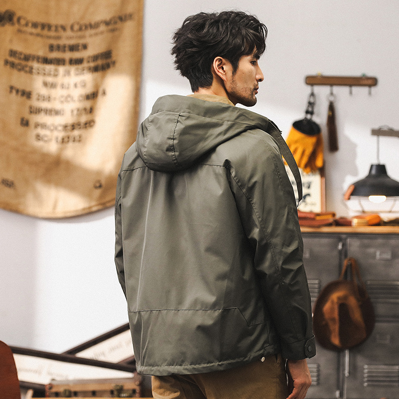 美式復古軍綠色工裝外套男春秋2024新款潮牌硬漢帥氣潮流秋季夾克