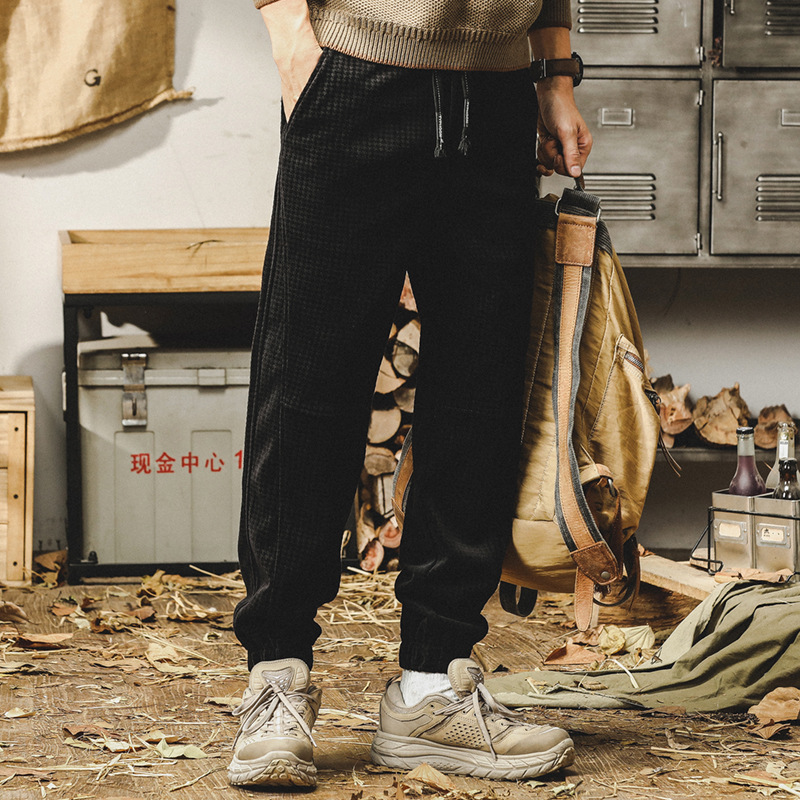 美式重磅燈芯絨褲子男冬季寬鬆直筒休閒褲秋冬厚款潮牌復古哈倫褲