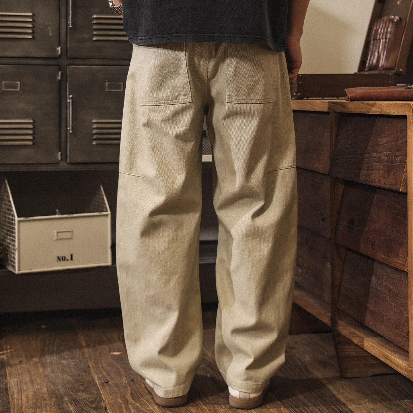 美式復古工裝褲男春季潮牌闊腿褲子男款2026新款直筒寬鬆休閒褲男