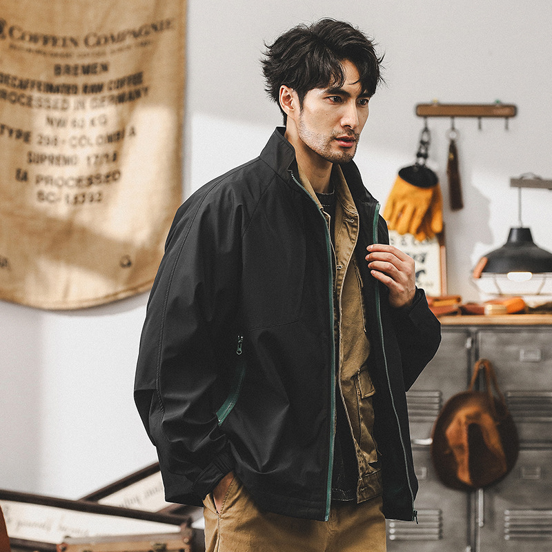 美式戶外機能衝鋒衣外套男春秋季潮牌設計感城市運動風通勤夾克男