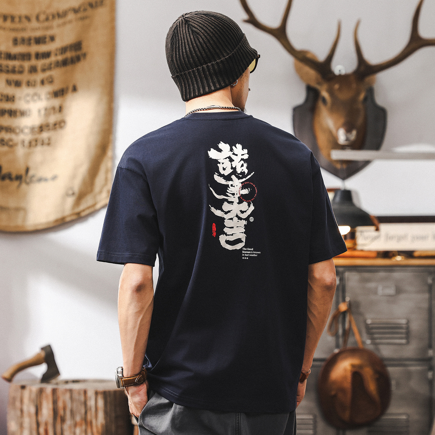 【7A級抗菌除蟎】涼感T恤夏季短袖男款潮牌印花寬鬆半袖上衣