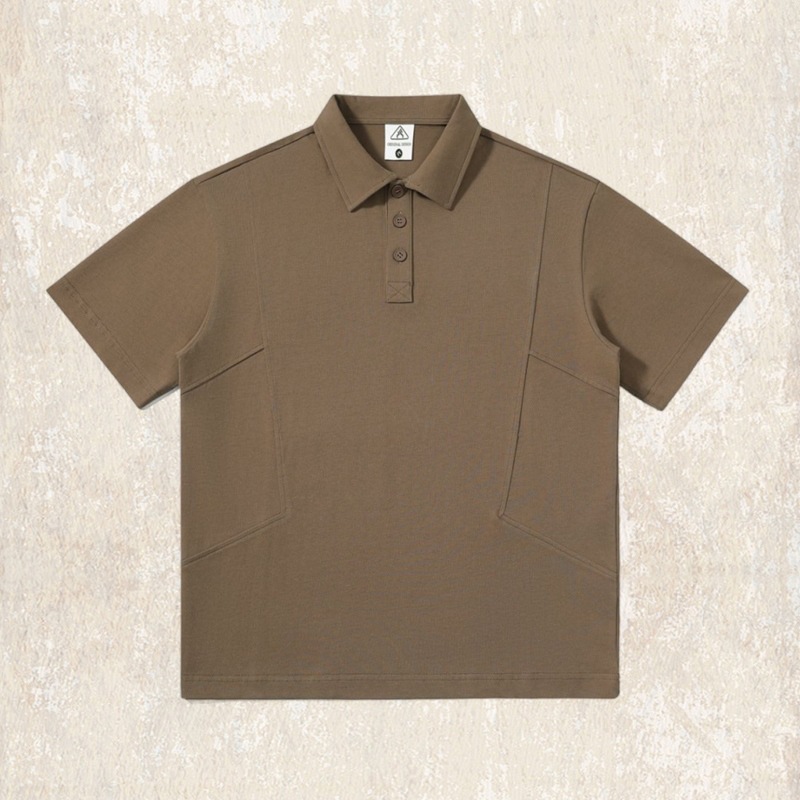 美式復古基礎純色短袖Polo衫男夏季重磅T恤男款潮牌寬鬆上衣