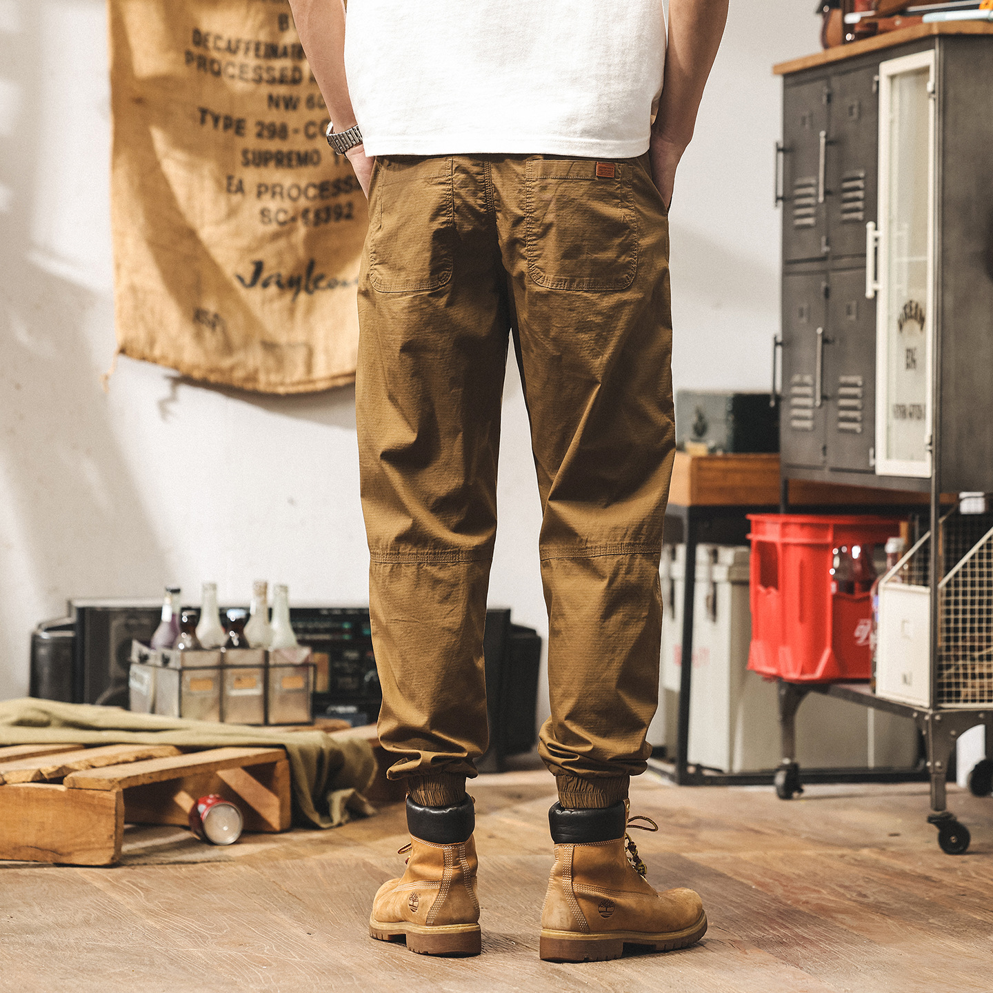 美式復古卡其色工裝褲子男士2025新款寬鬆直筒休閒褲男秋季長褲潮