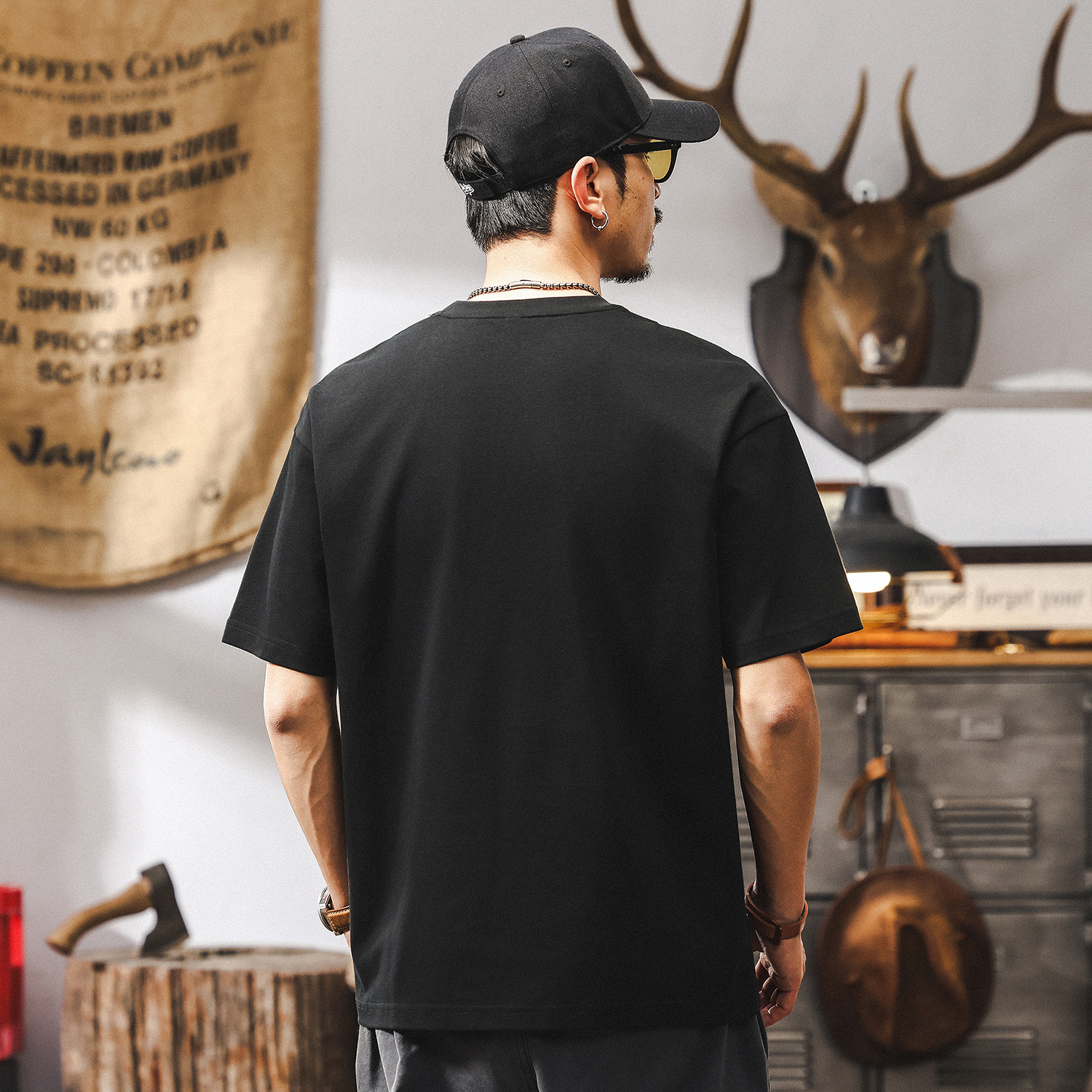 7A抗菌冰皮涼感T恤男夏季短袖2025新款潮牌緊箍咒印花休閒半袖男