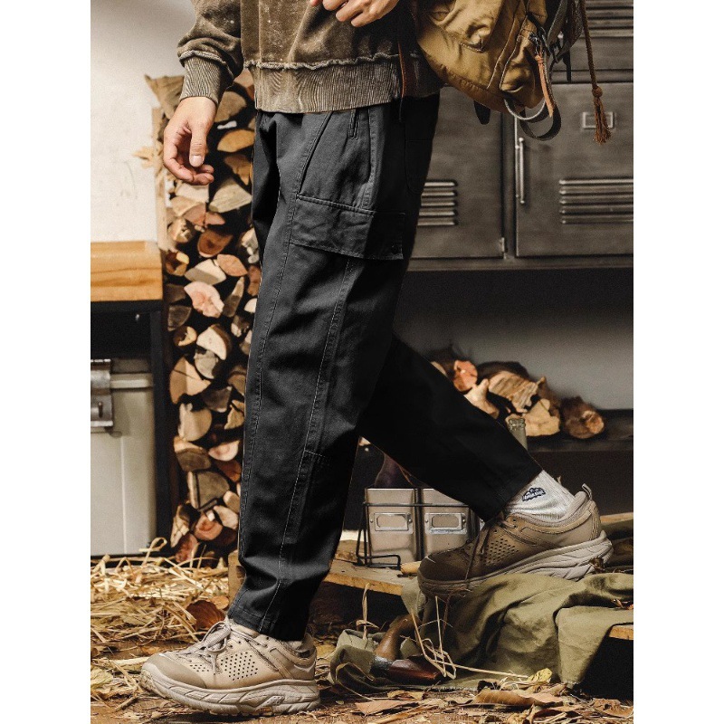 杰雷諾美式復古直筒休閒褲男秋冬款寬鬆潮牌痞帥戰術工裝褲男