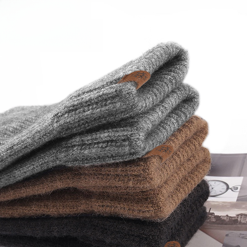 冬季手套男保暖防寒觸屏手套戶外雙層防寒加厚加絨針織手套