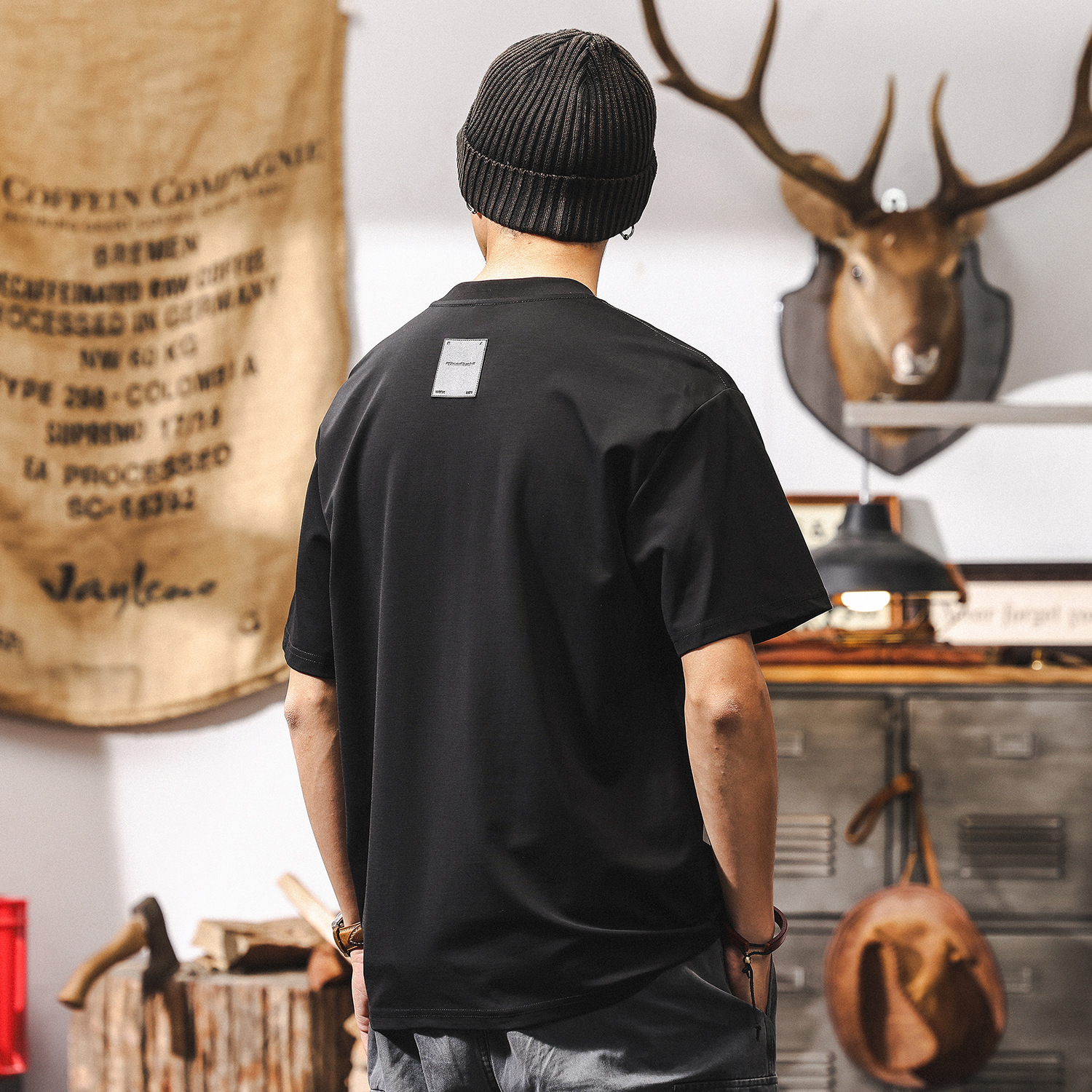 親膚順滑桑蠶絲萊賽爾T恤男士短袖夏季涼感2025新款美式休閒上衣T