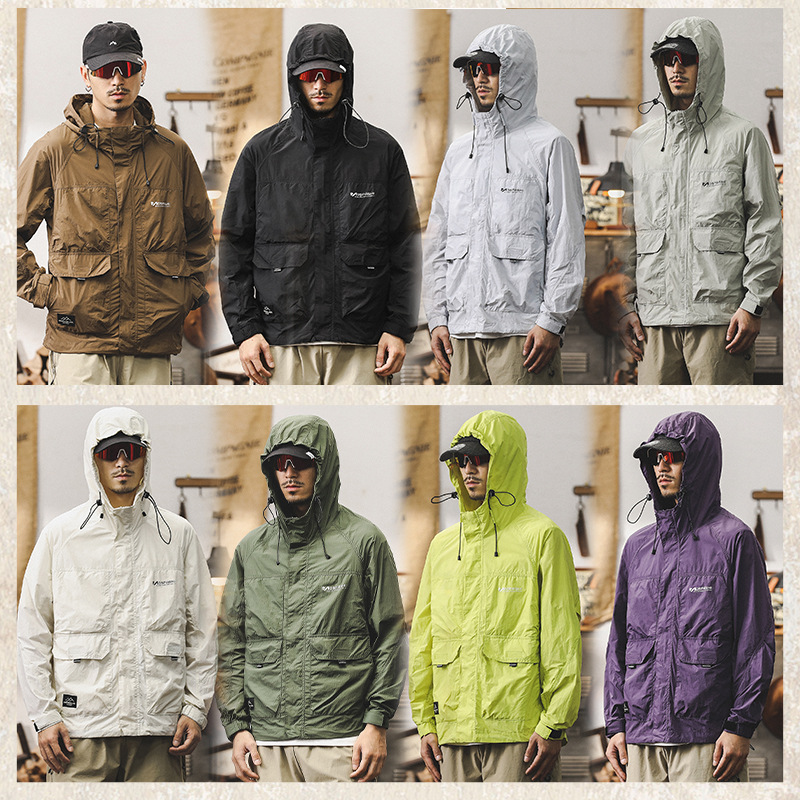 夏季涼感速乾戶外防曬衣男UPF50 防紫外線騎行釣魚男士防曬服外套