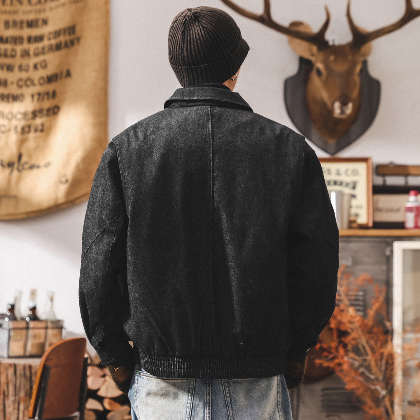 美式復古90白鴨絨牛仔羽絨服男冬季加厚保暖潮牌工裝夾克男士外套