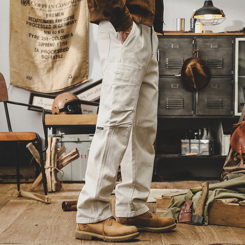 美式重磅複古工裝褲子男潮牌2024新款秋季男褲子直筒寬松休閑長褲